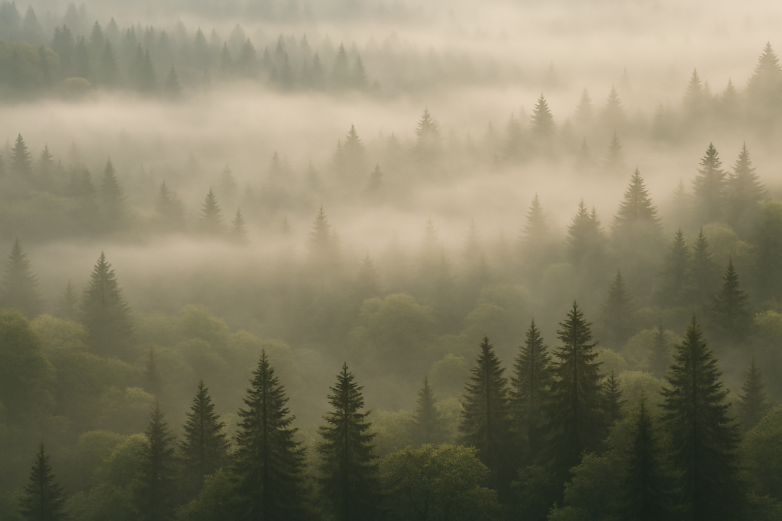 Nebel über dem Wald